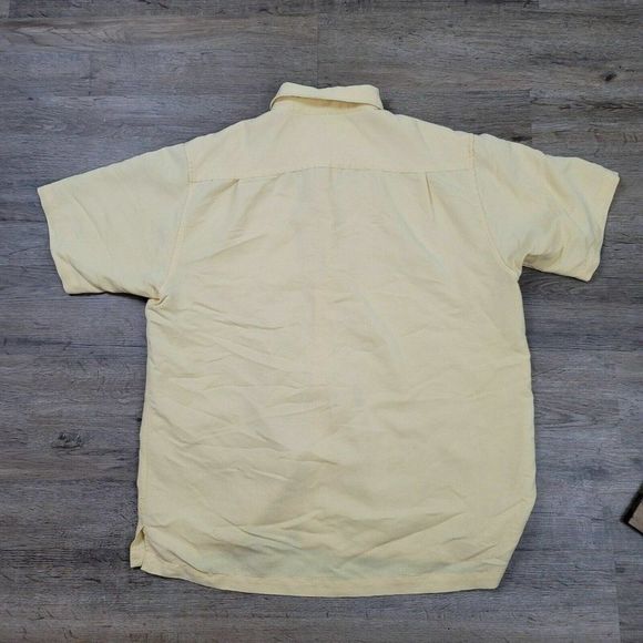 Joe Joseph Abboud Polo T-Shirt Yellow Collared Short Sleeve Solid Button Up Mens - Picture 5 of 7